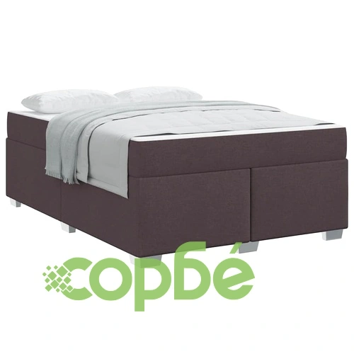Рамка за легло с матрак тъмнокафява 160x200 см текстил ➤ топ цена ➤ sorbe.bg