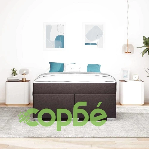 Рамка за легло с матрак тъмнокафява 160x200 см текстил ➤ топ цена ➤ sorbe.bg