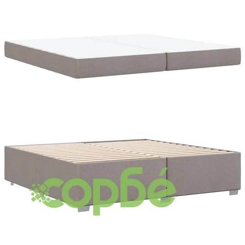 Рамка за легло с матрак таупе 200x200 см текстил ➤ топ цена ➤ sorbe.bg