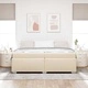 Рамка за легло от текстил в цвят крем с матрак 200 x 200 cm