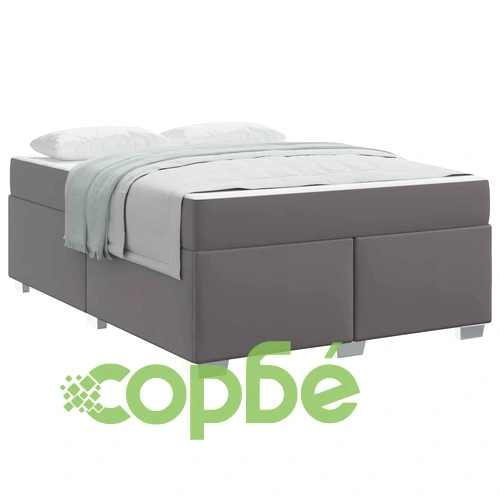 Рамка за легло с матрак сива 160x200 см изкуствена кожа ➤ топ цена ➤ sorbe.bg