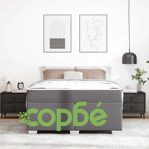 Рамка за легло с матрак сива 160x200 см изкуствена кожа ➤ топ цена ➤ sorbe.bg