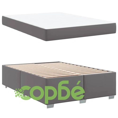 Рамка за легло с матрак сива 160x200 см изкуствена кожа ➤ топ цена ➤ sorbe.bg