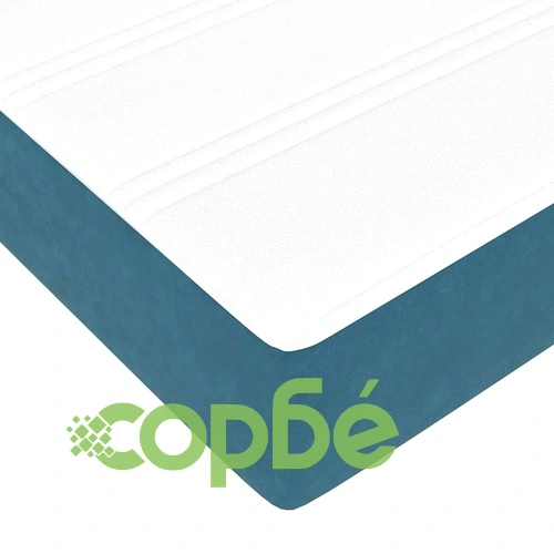 Кадифена рамка за легло с матрак тъмносиньо 180x200 см от шперплат ➤ топ цена ➤ sorbe.bg