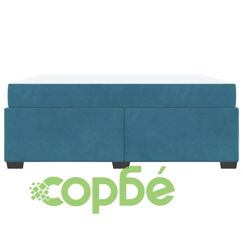 Кадифена рамка за легло с матрак тъмносиньо 180x200 см от шперплат ➤ топ цена ➤ sorbe.bg