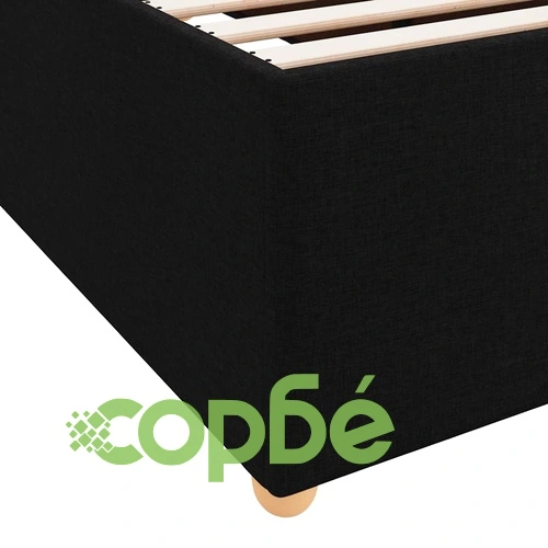 Рамка за легло с матрак от текстил черна 90x190 см с дървена основа ➤ топ цена ➤ sorbe.bg