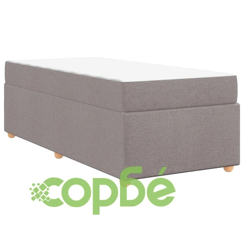 Рамка за легло с матрак от текстил таупе 90x200 см с дървена основа ➤ топ цена ➤ sorbe.bg