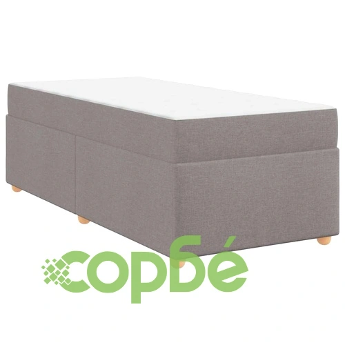 Рамка за легло с матрак от текстил таупе 90x200 см с дървена основа ➤ топ цена ➤ sorbe.bg