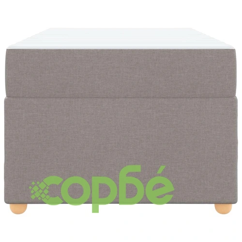 Рамка за легло с матрак от текстил таупе 90x200 см с дървена основа ➤ топ цена ➤ sorbe.bg