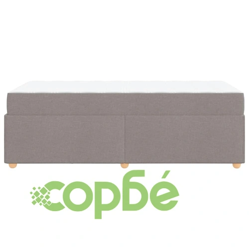 Рамка за легло с матрак от текстил таупе 90x200 см с дървена основа ➤ топ цена ➤ sorbe.bg