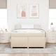 Рамка за легло с матрак от текстил, цвят крем, 160 x 200 cm