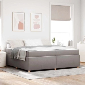 Рамка за легло с матрак таупе 200x200 см текстил с шперплат основа