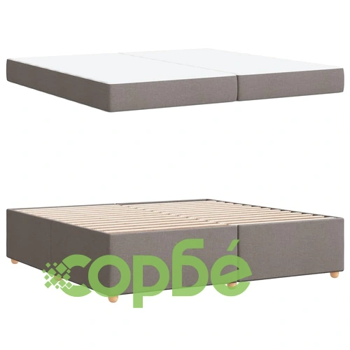Рамка за легло с матрак таупе 200x200 см текстил с шперплат основа ➤ топ цена ➤ sorbe.bg