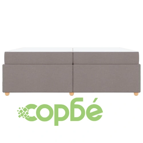 Рамка за легло с матрак таупе 200x200 см текстил с шперплат основа ➤ топ цена ➤ sorbe.bg