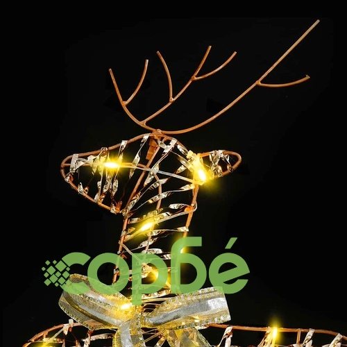 LED елени с 180 светлини 6 броя златисти 64 x 42 x 15 см PET ➤ топ цена ➤ sorbe.bg
