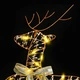LED елени с 180 светлини 6 броя златисти 64 x 42 x 15 см PET