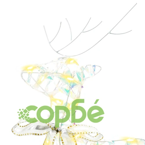 LED елени 6 броя многоцветни 64 x 42 x 15 см PET с 180 LED светлини ➤ топ цена ➤ sorbe.bg