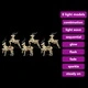 LED елени 6 броя многоцветни 64 x 42 x 15 см PET с 180 LED светлини