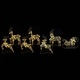 Коледен комплект LED елени с шейна 40 светодиода PET материал златист цвят 7 части