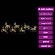 Коледен комплект LED елени с шейна 40 светодиода PET материал златист цвят 7 части