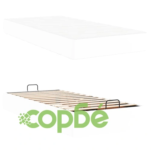 Легло с матрак и място за съхранение Pure White 80x200 см изкуствена кожа ➤ топ цена ➤ sorbe.bg