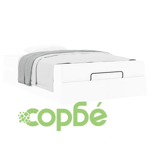 Рамка за легло с матрак и ракла от изкуствена кожа 120x190 см в бяло ➤ топ цена ➤ sorbe.bg