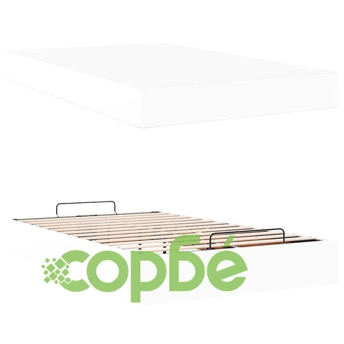 Рамка за легло с матрак и ракла от изкуствена кожа 120x190 см в бяло ➤ топ цена ➤ sorbe.bg