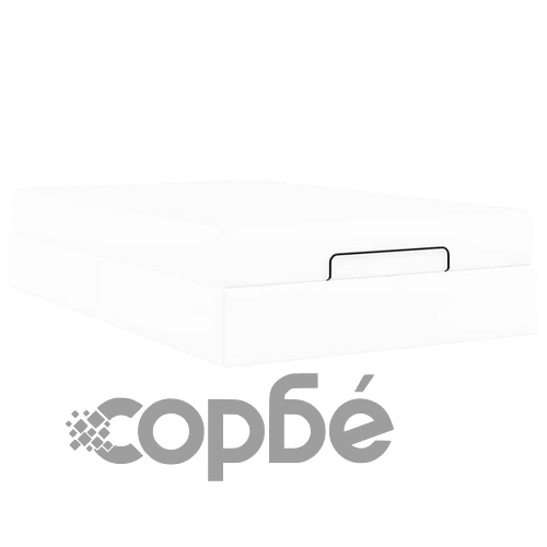 Рамка за легло с матрак и ракла от изкуствена кожа 120x190 см в бяло ➤ топ цена ➤ sorbe.bg