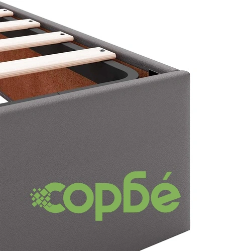 Легло с матрак и място за съхранение 120x190 см сиво изкуствена кожа ➤ топ цена ➤ sorbe.bg