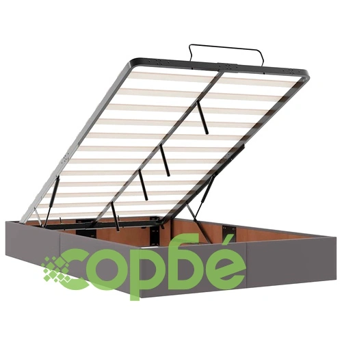 Легло с матрак и място за съхранение 120x190 см сиво изкуствена кожа ➤ топ цена ➤ sorbe.bg