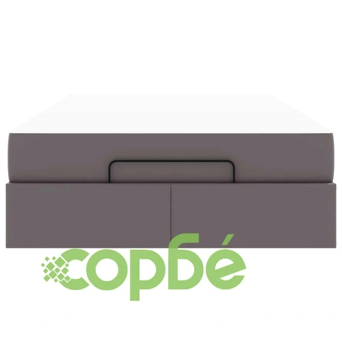 Легло с матрак и място за съхранение 120x190 см сиво изкуствена кожа ➤ топ цена ➤ sorbe.bg