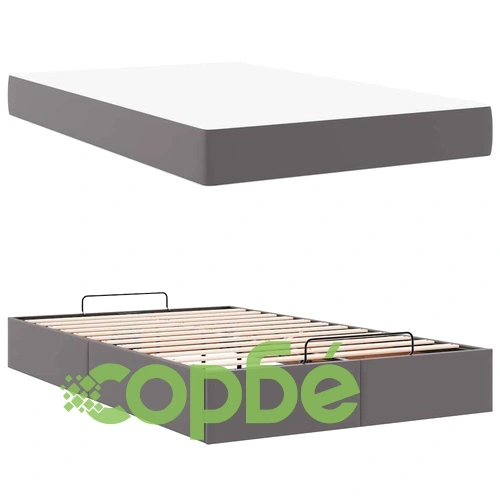 Легло с матрак и място за съхранение 120x190 см сиво изкуствена кожа ➤ топ цена ➤ sorbe.bg