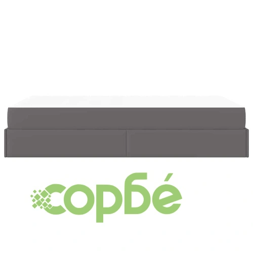 Легло с матрак и място за съхранение 120x190 см сиво изкуствена кожа ➤ топ цена ➤ sorbe.bg