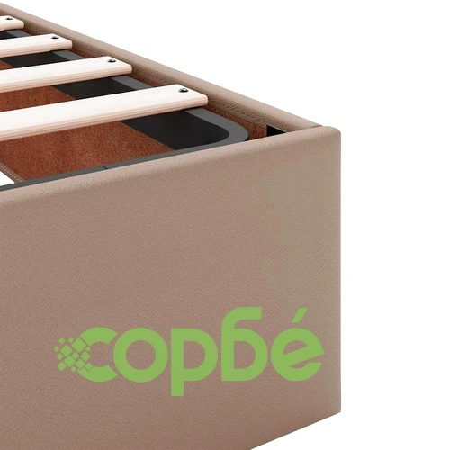 Рамка за легло с матрак и място за съхранение Капучино 120x190 см Изкуствена кожа ➤ топ цена ➤ sorbe.bg