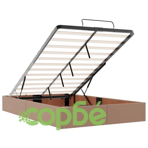 Рамка за легло с матрак и място за съхранение Капучино 120x190 см Изкуствена кожа ➤ топ цена ➤ sorbe.bg