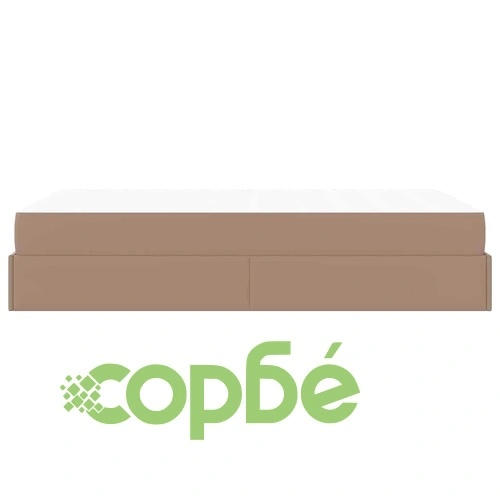 Рамка за легло с матрак и място за съхранение Капучино 120x190 см Изкуствена кожа ➤ топ цена ➤ sorbe.bg