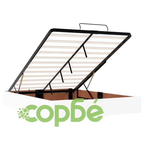 Рамка за легло с матрак и ракла от изкуствена кожа 140x190 см, бяла ➤ топ цена ➤ sorbe.bg