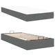 Легло с място за съхранение и матрак тъмносив 100x200 см текстил