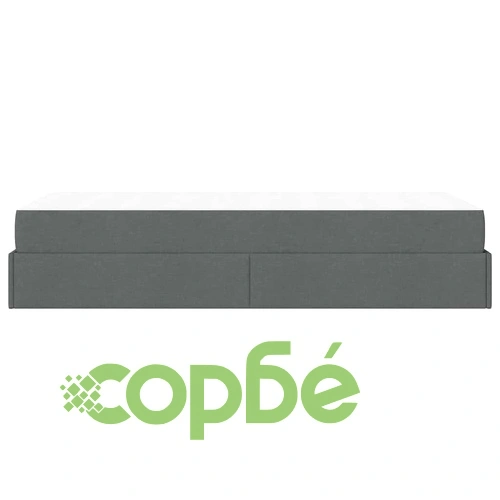 Легло с място за съхранение и матрак тъмносив 100x200 см текстил ➤ топ цена ➤ sorbe.bg