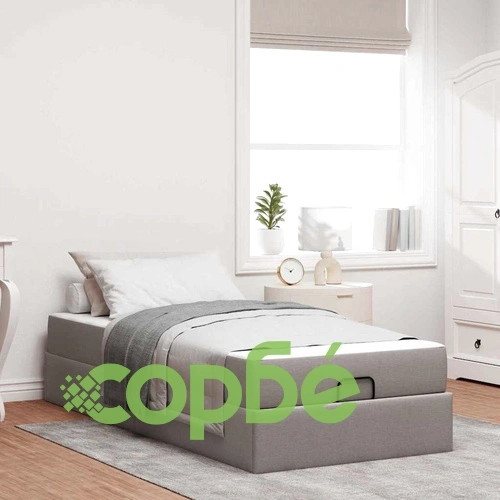 Рамка за легло с матрак и място за съхранение таупе 100x200 см текстил ➤ топ цена ➤ sorbe.bg