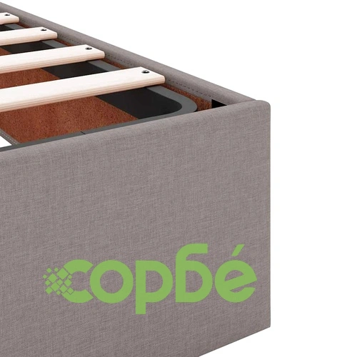 Рамка за легло с матрак и място за съхранение таупе 100x200 см текстил ➤ топ цена ➤ sorbe.bg