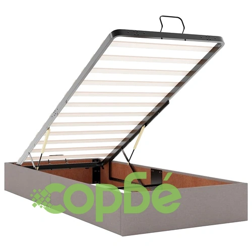 Рамка за легло с матрак и място за съхранение таупе 100x200 см текстил ➤ топ цена ➤ sorbe.bg