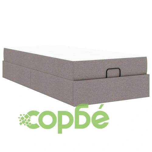 Рамка за легло с матрак и място за съхранение таупе 100x200 см текстил ➤ топ цена ➤ sorbe.bg