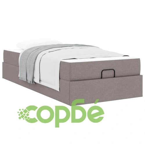 Рамка за легло с матрак и място за съхранение таупе 100x200 см текстил ➤ топ цена ➤ sorbe.bg