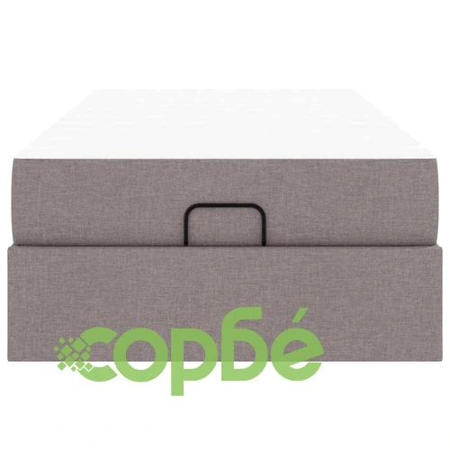 Рамка за легло с матрак и място за съхранение таупе 100x200 см текстил ➤ топ цена ➤ sorbe.bg