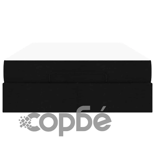 Рамка за легло с матрак и място за съхранение черна 120x200 см текстил ➤ топ цена ➤ sorbe.bg