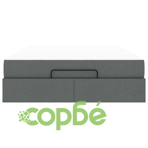 Рамка за легло с място за съхранение и матрак тъмносив 140x190 см текстил ➤ топ цена ➤ sorbe.bg