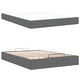 Отоманско легло с матрак и съхранение тъмносиво 160x200 см текстил