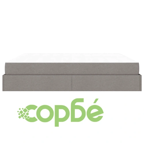 Рамка за легло със съхранение и матрак Таупе 200x200 cm текстил ➤ топ цена ➤ sorbe.bg