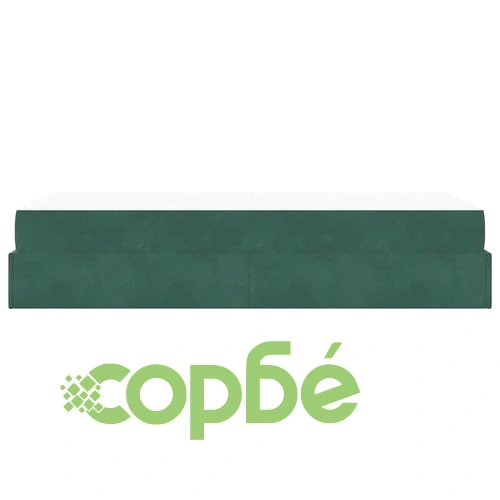 Кадифена рамка за легло с матрак тъмнозелена 90x190 см с място за съхранение ➤ топ цена ➤ sorbe.bg